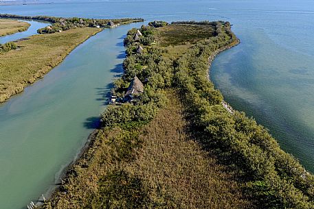 Aereal view of laguna di Marano